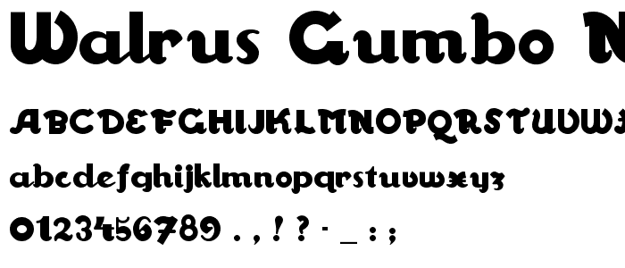 Walrus Gumbo NF font